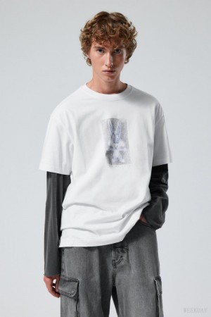 Weekday Oversized Grafiką Printed T-shirt Take Me Away | TPAG7474