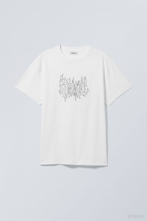 Weekday Oversized Grafiką Printed T-shirt Meditate | JWRW5354