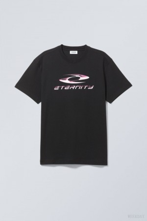 Weekday Oversized Grafiką Printed T-shirt Eternity | SUCC1382