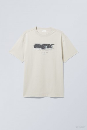 Weekday Oversized Grafiką Printed T-shirt Ock | INAX5330