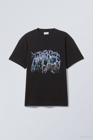 Weekday Oversized Grafiką Printed T-shirt Love Life Tour | LZID5929