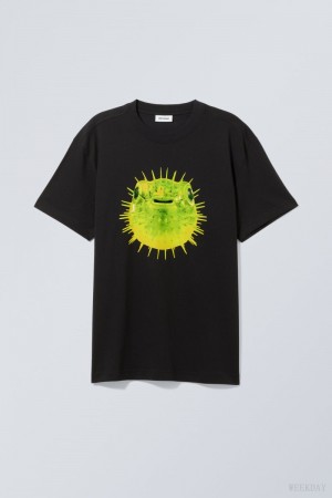 Weekday Oversized Grafiką Printed T-shirt Big Blowfish | IRIL2957