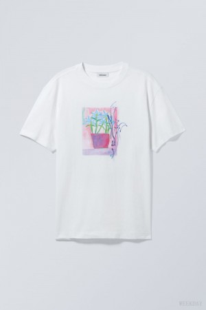 Weekday Oversized Grafiką Printed T-shirt Art School | VUWO1582