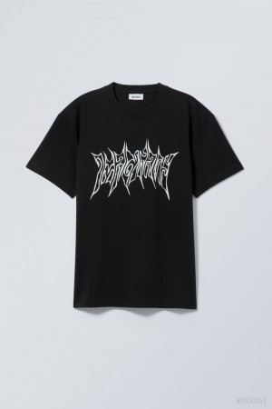 Weekday Oversized Grafiką Printed T-shirt Imaginary | HXOP7121