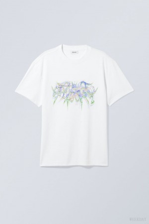 Weekday Oversized Grafiką Printed T-shirt System | KJXN6580