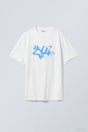 Weekday Oversized Grafiką Printed T-shirt Liquid Dance | TMIV5650