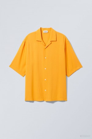 Weekday Oversized Resort Krótkie Sleeve Shirt Mango | HHIQ7364