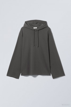Weekday Oversized Zakapturzony Long Sleeve Ciemny Szare | PERC5043