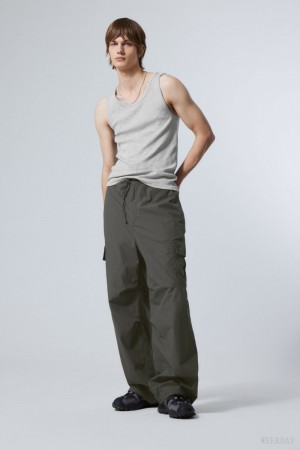 Weekday Parachute Loose Cargo Trousers Ciemny Szare | FGXR1898