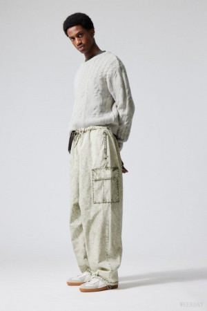 Weekday Parachute Loose Cargo Trousers Niebieskie Khaki | WPXV6018