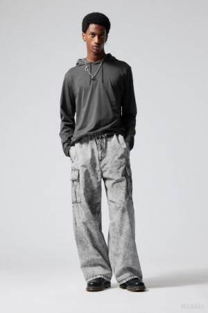 Weekday Parachute Loose Cargo Trousers Niebieskie Ciemny Szare | YBPY2353