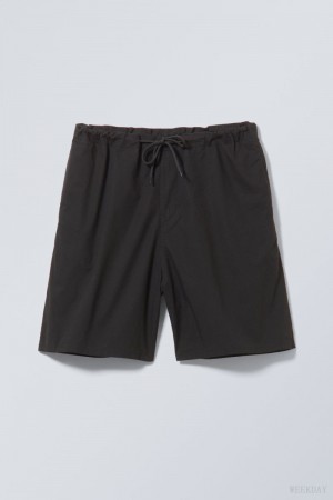 Weekday Parachute Loose Shorts Czarne | SZLG3161
