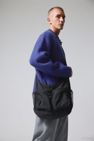 Weekday Pocket Crossbody Bag Czarne | JIEE4305