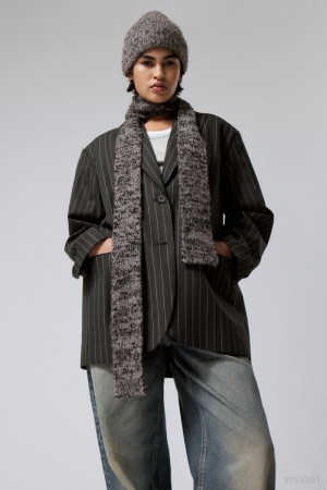 Weekday Popcorn Slim Scarf Ciemny | ZAOZ0769