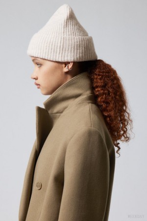 Weekday Pow Beanie Beżowe | PSAA5647