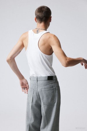 Weekday Regular Tank Top Białe | GNZT2255