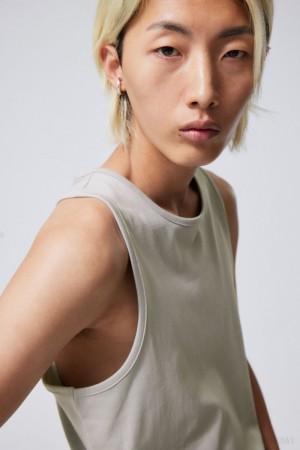 Weekday Regular Tank Top Szare | BVUR0020