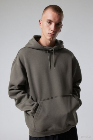 Weekday Relaxed Heavy Hoodie Czarne | PBQT1465