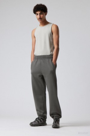 Weekday Relaxed Heavy Sweatpants Ciemny Szare | HQGD9039