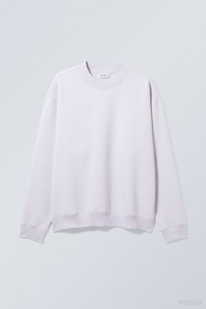 Weekday Relaxed Heavyweight Sweatshirt Fioletowe | WUAI4618