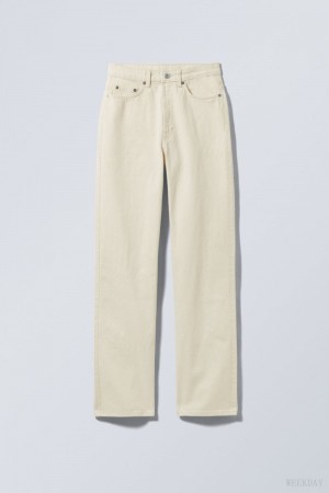 Weekday Rowe Extra High Prosty Jeans Beżowe Głęboka | VDLZ7805