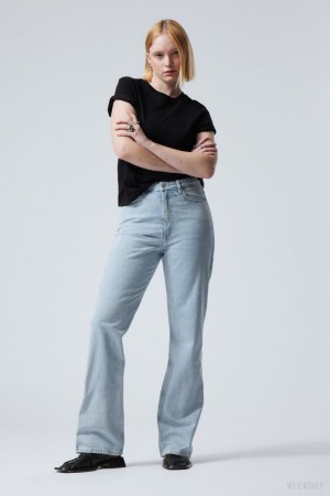 Weekday Rowe Extra High Prosty Jeans Niebieskie | SCAH6165