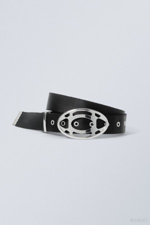 Weekday Sasha webbing belt Czarne | HRGI8397