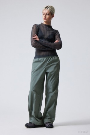Weekday Simona Side Zip Track Trousers Szare | VDYE0656