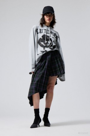 Weekday Skylar Pofałdowany Midi Skirt Fioletowe | QVKO0120