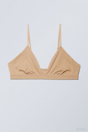 Weekday Soft Triangle Bralette Soul Beżowe | JVSO7456