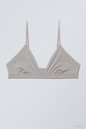 Weekday Soft Triangle Bralette Soul Głęboka Szare | YAKV9739