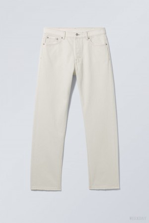 Weekday Space Relaxed Prosty Jeans Białe | NRSH1959