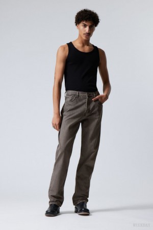 Weekday Space Relaxed Prosty Jeans Ciemny Szare | SRAL9614