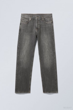 Weekday Space Relaxed Prosty Jeans Czarne | WFSN2128