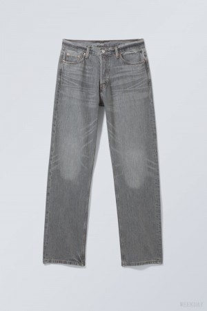 Weekday Space Relaxed Prosty Jeans Szare | BQZZ7019