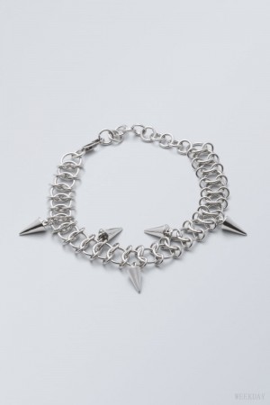 Weekday Spike Bracelet Srebrne | EINZ3455