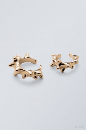 Weekday Spike Earcuffs Złote | WNHP6898