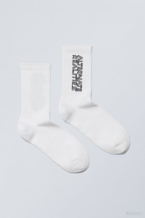 Weekday Sportowe Printed Socks Alternate Realities | VQUL4267