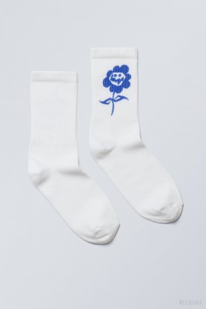 Weekday Sportowe Printed Socks Alternate Realities | HLZS0171
