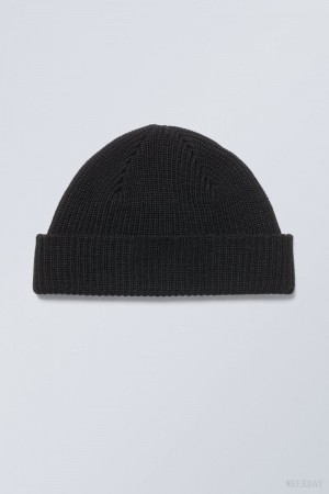 Weekday Stan Beanie Czarne | AJGF6199