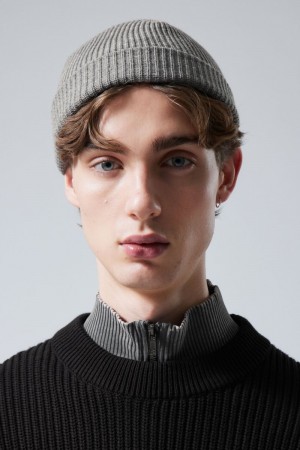 Weekday Stan Beanie Szare | XILJ2846