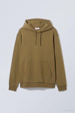 Weekday Standard Midweight Hoodie Khaki | FTCT0327