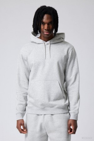 Weekday Standard Midweight Hoodie Szare | IQFB9006
