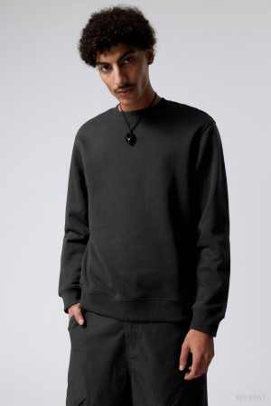 Weekday Standard Midweight Sweatshirt Czarne | BEMQ2764