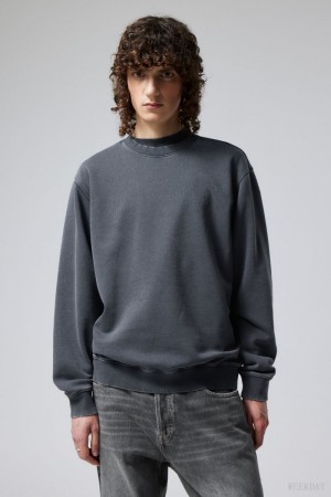 Weekday Standard Midweight Sweatshirt Granatowe | OZSR4824