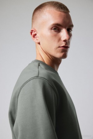 Weekday Standard Midweight Sweatshirt Khaki | EDNH3043