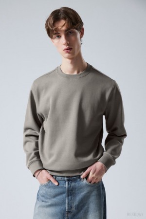 Weekday Standard Midweight Sweatshirt Szare | TVBQ8903