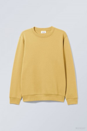Weekday Standard Midweight Sweatshirt Żółte | KCVM4643