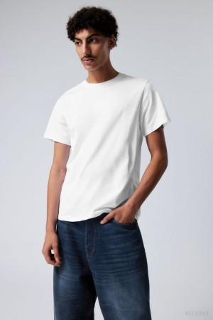 Weekday Standard Midweight T-shirt Białe | IKMV2625