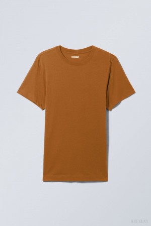 Weekday Standard Midweight T-shirt Brązowe | VHIZ0273